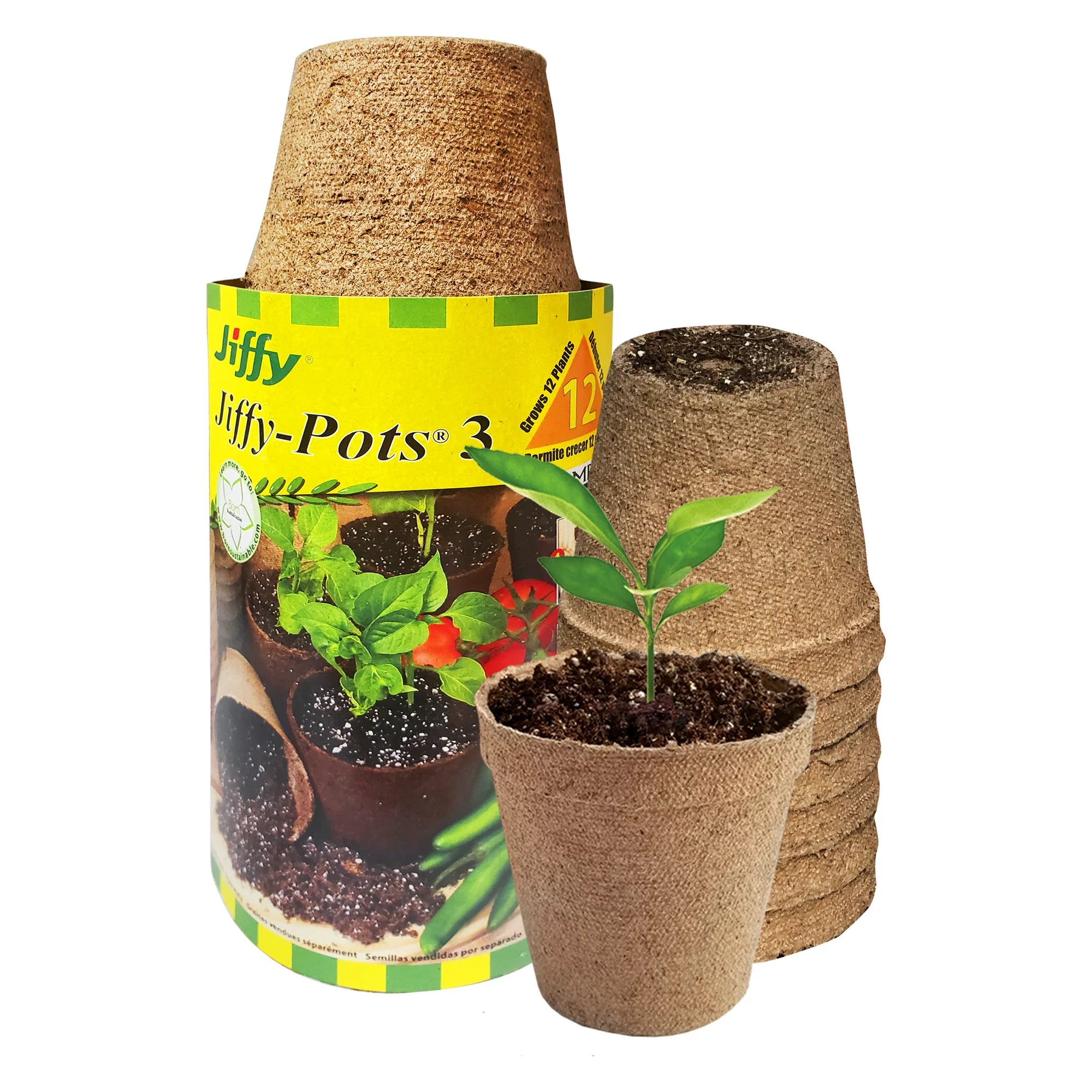 Jiffy Pots 3" Diameter Seed Starting Biodegradable Peat Pots